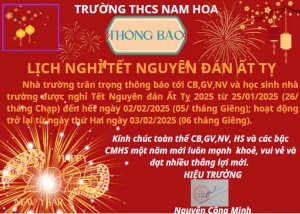 Thông báo nghỉ Tết Ất Tỵ- 2025